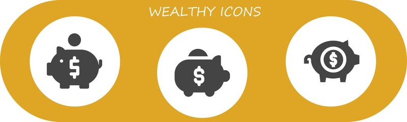 Modern Simple Set of wealthy Vector filled Icons