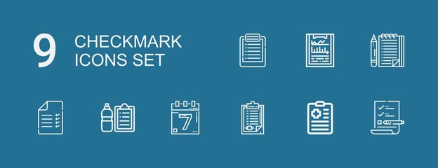 Editable 9 checkmark icons for web and mobile