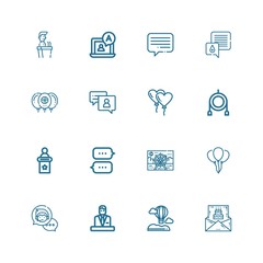 Editable 16 balloon icons for web and mobile