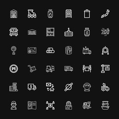 Editable 36 truck icons for web and mobile