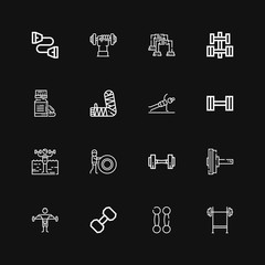 Editable 16 bodybuilding icons for web and mobile