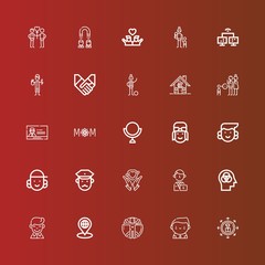 Editable 25 people icons for web and mobile