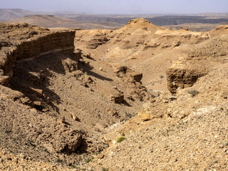 Rocks and valleys in a mountain landscape in northern Oman