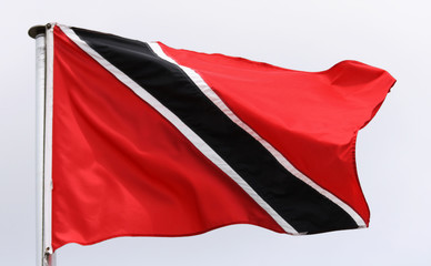 Flag of Trinidad and Tobago, West Indies in the sun