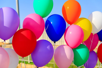 Many colored balloons