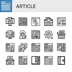 Set of article icons