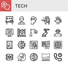 tech simple icons set