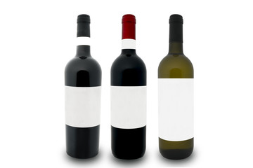 mockup of three bottles of tuscan red wine