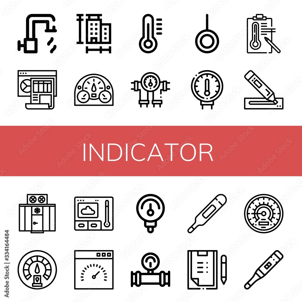 Poster indicator simple icons set
