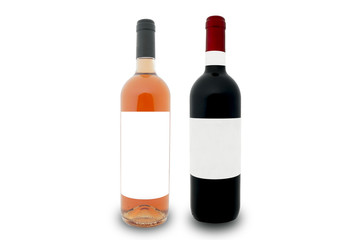 mockup of tuscan red wine bottles, italy