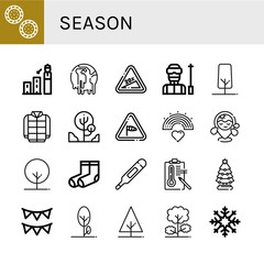season simple icons set