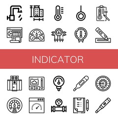 indicator simple icons set