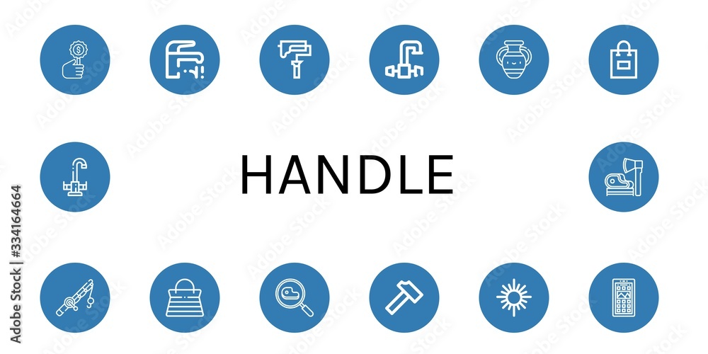 Poster set of handle icons