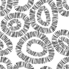 Vector Seamless Black And White Irregular LinesAbstract Background Pattern