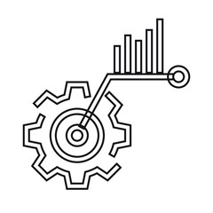 Gear and analytics icon vector,Gear sign, analytics sign, editable business icon.