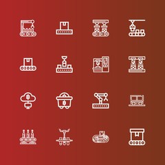 Editable 16 conveyor icons for web and mobile