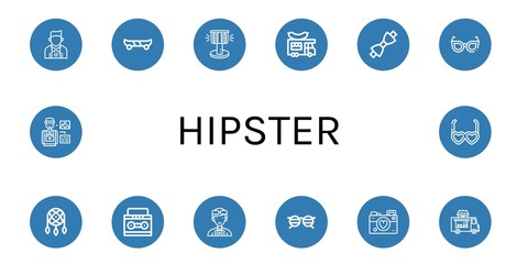 Set of hipster icons