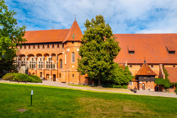 Fototapeta na wymiar Grand Masters Chapel. Exterior view from courtyard. Malbork Castle, Poland