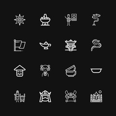 Editable 16 asia icons for web and mobile