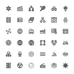 Editable 36 net icons for web and mobile