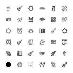 Editable 36 drum icons for web and mobile