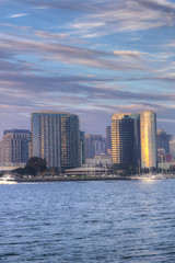 Fototapeta na wymiar Vertical of San Diego, California city center seen at twilight