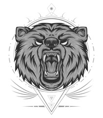 logo style bear set of illustration.