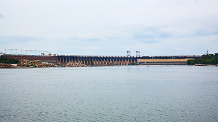 Fototapeta na wymiar Dneproges - largest hydroelectric power station on the Dnieper River