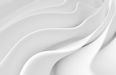 White Wave Background. Abstract Minimal Exterior Design