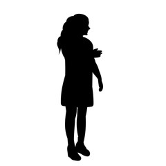 vector, isolated, black silhouette girl, woman