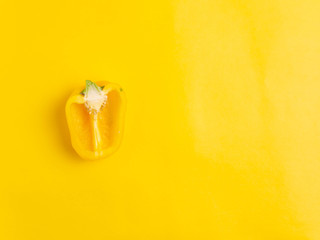 Pepper on a bright yellow background.