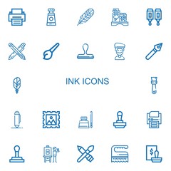 Editable 22 ink icons for web and mobile