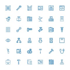 Editable 36 development icons for web and mobile