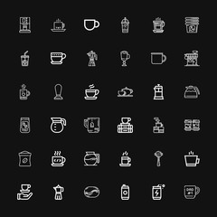 Editable 36 caffeine icons for web and mobile