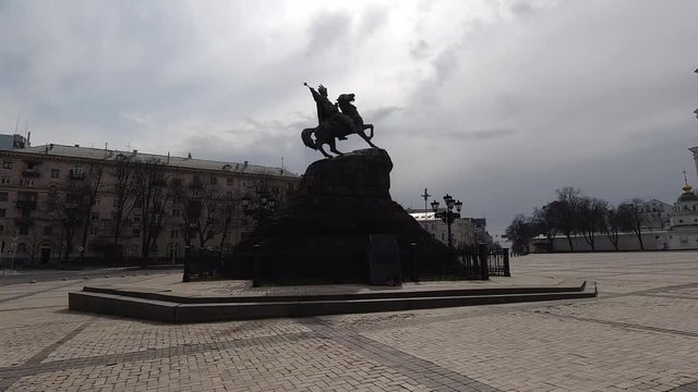 Bohdan Khmelnytsky Monument On St Sophia Square Kiev Ukraine