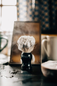 Rasierpinsel in einer Berg H&uuml;tte in Norwegen