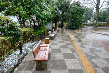 雪の有栖川公園