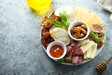 Cheese and charcuterie platter 