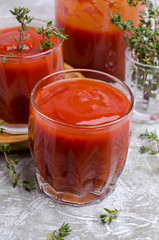 Thick red vegetable juice