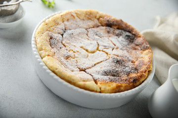 Homemade citrus souffle dessert or pie