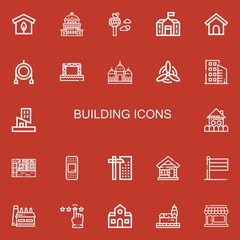 Editable 22 building icons for web and mobile