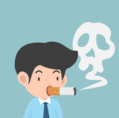 businessman is smoking cigarette vector illustration