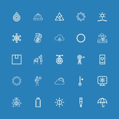 Editable 25 weather icons for web and mobile
