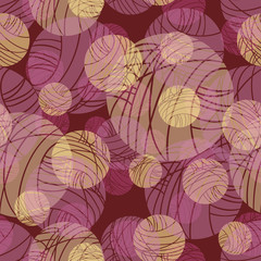 Abstract seamless dark red background with circles. Suitable for use on fabric, paper.