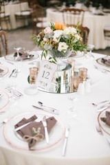 Wedding dining table. Rustic wedding.