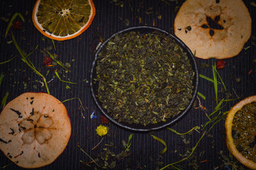 spices on a wooden table