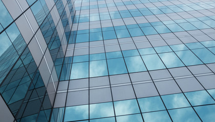 Fototapeta na wymiar exterior of glass residential building
