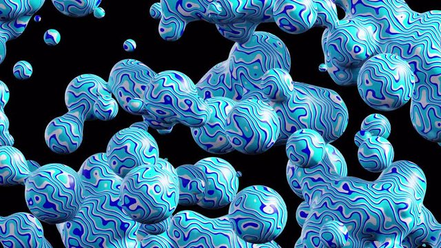 Blue and white liquid abstract bubles
