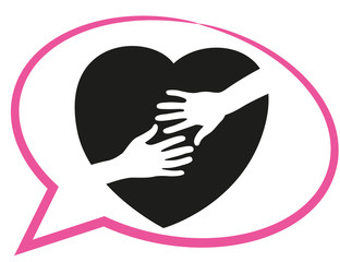 Aide mains tendues  phylactère bulle 3