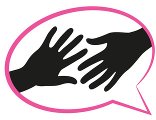 Aide mains tendues  phylactère bulle 2